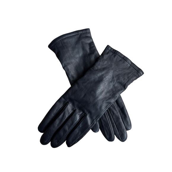 Y2K Vintage Black Leather Thinsulate Lined Gloves Size M - Picture 1 of 6